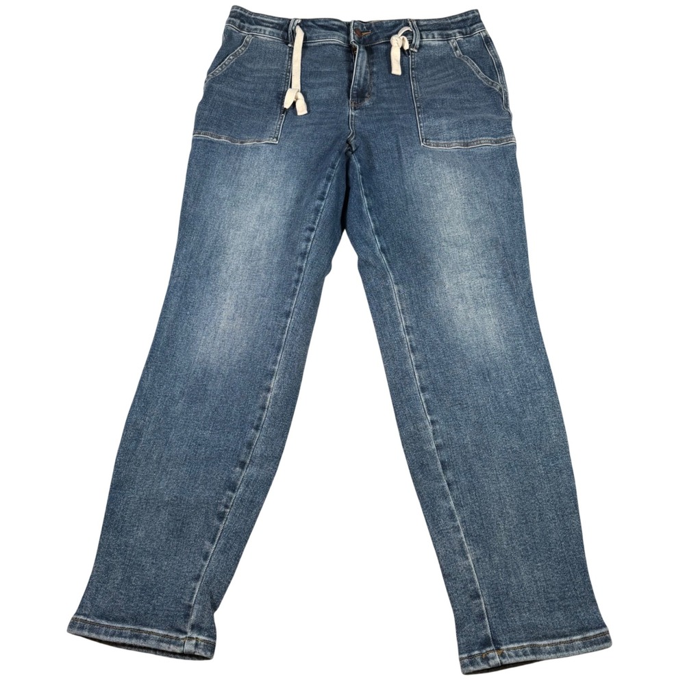 Judy Blue Jogger Jeans Women 15/32 (FITS 35x30) Blue Drawstring JB88779 MD